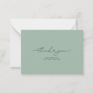 Bedankt Script Hart Elegant 3,5"X2.5" Oranje Notitiekaartje