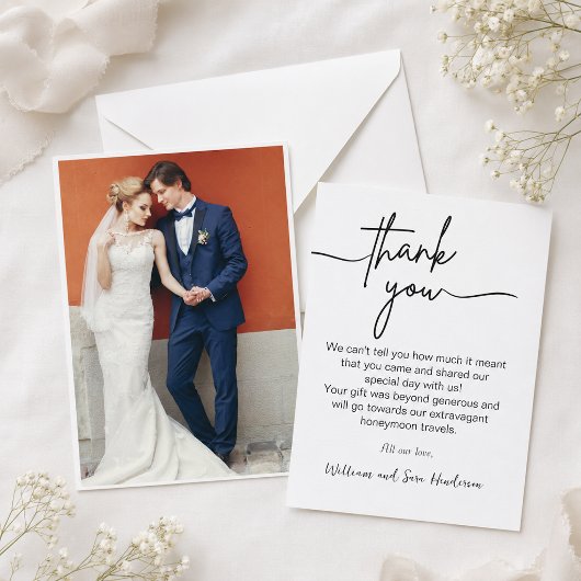 Bedankt Script Huwelijksfoto Bedankkaart