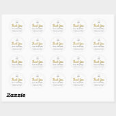 Bedankt Script Naam Shop Web White Gold Ronde Sticker (Vel)