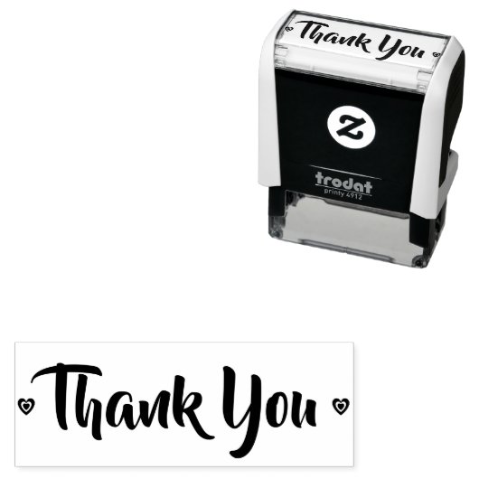 Bedankt script retro harten  zelfinktende stempel (In situ)