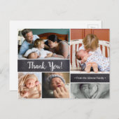 Bedankt script, Tweede baby aankondiging, foto's Briefkaart (Voorkant / Achterkant)