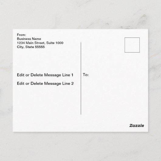 Bedankt Script Zwart-wit Zakelijk Logo Briefkaart (Achterkant)