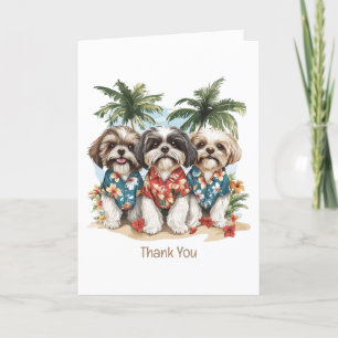 Bedankt Shih Tzu-honden die Hawaiiaanse Shirten dr
