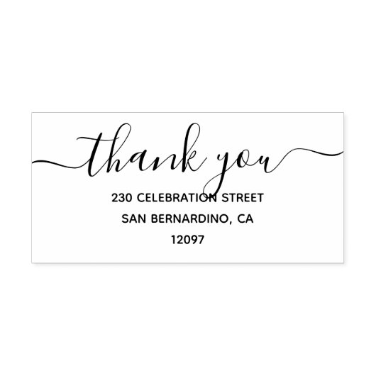 Bedankt Signature Script Font Rubberstempel (Afrduk)