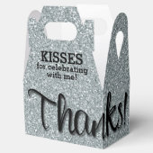 BEDANKT Silver Faux Glitter Bedankdoosjes (Geopend)