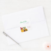 Bedankt Sjabloon Waterverf Bloemen Rozen Script Vierkante Sticker (Envelop)
