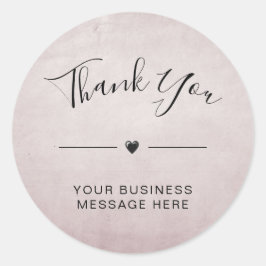Bedankt Small Business Minimalist Dusty Pink Ronde Sticker