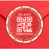 Bedankt Small Business QR Code Holiday Red Ronde Sticker