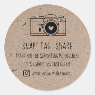Bedankt Snap Tag Delen Sociale Media Kraft Papier