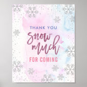 Bedankt SNEE Much Snowflake Glitter Magenta Poster (Voorkant)