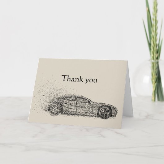 Bedankt Snelle Sport Auto Automobiel Schrift Kaart (Voorkant)