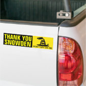 Bedankt Snowden Bumpersticker (Op Truck)