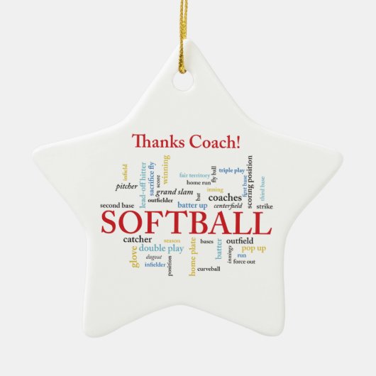 Bedankt Softball Coach-woorden van groep, team, ro Keramisch Ornament (Voorkant)
