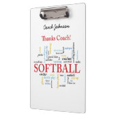 Bedankt Softball Coach-woorden van groep, team, ro Klembord (Links)