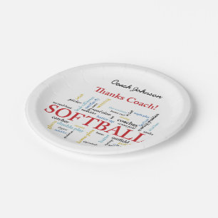 Bedankt Softball Coach-woorden van groep, team, ro Papieren Bordje