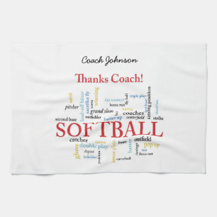 Bedankt Softball Coach-woorden van groep, team, ro Theedoek