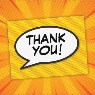 BEDANKT Speech Bubble Fun Modern Comic Book Briefkaart