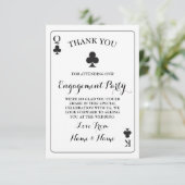 Bedankt Speelkaarten Koning Koningin Aas van Klave Kaart (Staand voorkant)