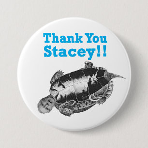 Bedankt Stacey Ronde Button 7,6 Cm