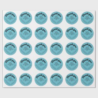 Bedankt sticker bloem cadeaupapier