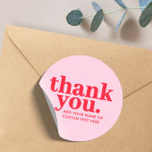 Bedankt Sticker | Modern Rood & Roze