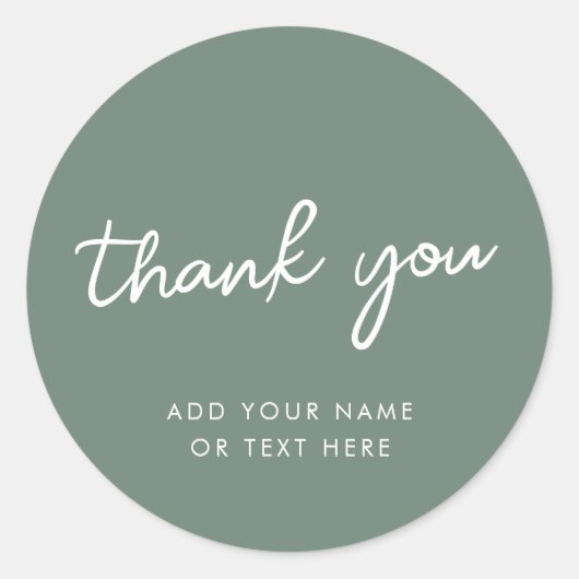 Bedankt Sticker | Modern Sage Green (Voorkant)