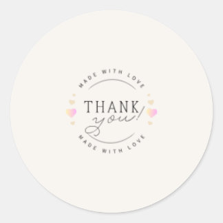 Bedankt Sticker roze crème regenboog