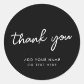 Bedankt Sticker | Stijlvolle Typografische Zwarte (Voorkant)