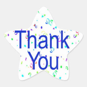 Bedankt Stickers met Streamers