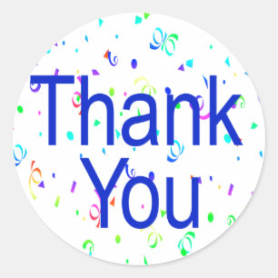 Bedankt Stickers met Streamers