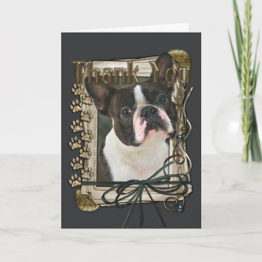 Bedankt - Stone Paws - Boston Terrier (Voorkant)