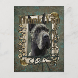 Bedankt - Stone Paws - Great Dane - Grey Briefkaart