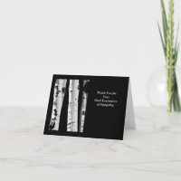 Bedankt sympathie Aspen zwart wit noot Kaart