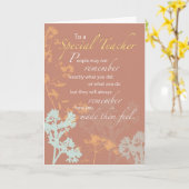 Bedankt Teacher Appreciation Day Bruine Wilde Bloe Kaart (Gele Bloem)