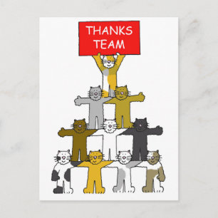 Bedankt Team Cartoon Cats Briefkaart