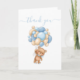 Bedankt Teddy Wonderful Balloons Kaart