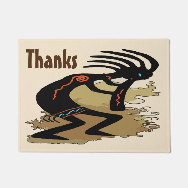 Bedankt, tekst bewerken, Cocopelli Deurmat (Voorkant)