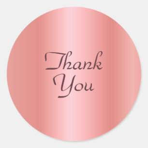 Bedankt Tekst Sjabloon Elegant Roze Goud Kleur Ronde Sticker