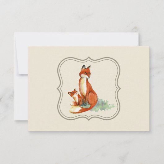 Bedankt ter illustratie van Momma Fox en Baby Wate Kaart (Voorkant)