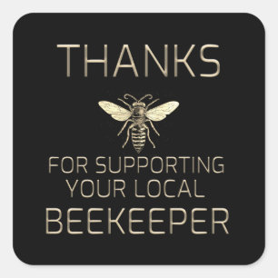 Bedankt ter ondersteuning van de plaatselijke bije vierkante sticker