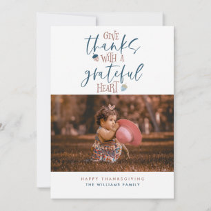 Bedankt Thanksgiving-fotokaart geven Feestdagenkaart