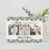 Bedankt Thistle Flower | Weddenschap | 3 Foto-Kaar (Staand voorkant)