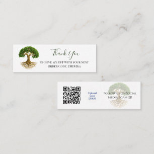 Bedankt Tree of Life kortingscode QR Invoegen Mini Visitekaartje