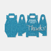 BEDANKT Turquoise Faux Glitter Bedankdoosjes (Uitgevouwen)