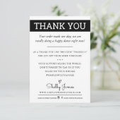 BEDANKT U Bedrijfs orde neemt modern zwart wit op (Staand voorkant)