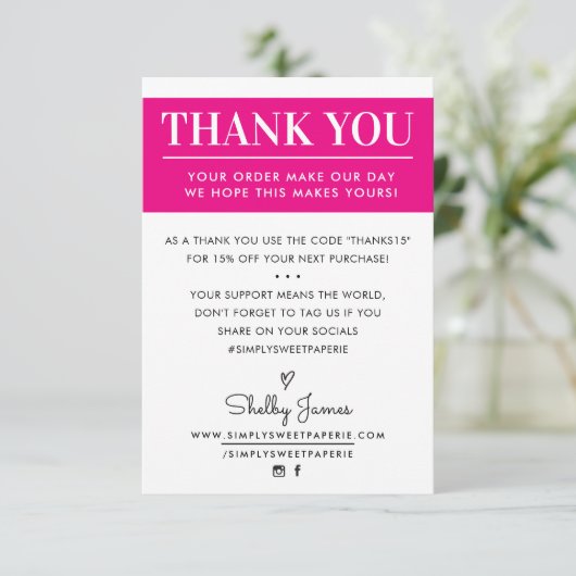 BEDANKT U DAT uw zakelijke bestelling een modern,  (Staand voorkant)