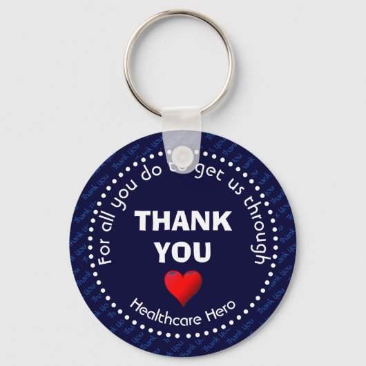 BEDANKT U, Healthcare Hero Custom NAVY Sleutelhanger (Voorkant)