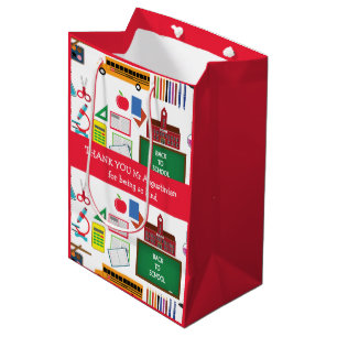BEDANKT U Leerleraar waardering School RED Medium Cadeauzakje