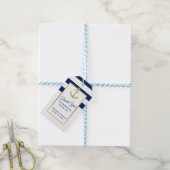 BEDANKT U Nautical Navy Blue Anchor Wedding Cadeaulabel (Met Touw)