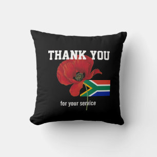 BEDANKT U Veterans Servicemens Poppy SOUTH AFRICA Kussen